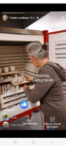 Teaching Sandnes Kulturskole. Loading the kiln.